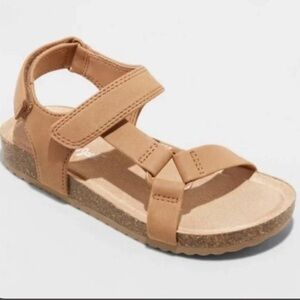 Toddler Girls’ Faux Leather Lonnie Footbed Sandals Cognac - Cat & Jack